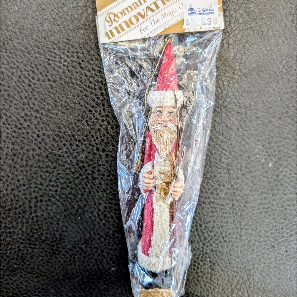 Vtg Pencil Santa Claus Folk Art Christmas Ornament Figurine Home Decor 7" Roman - Picture 2 of 8